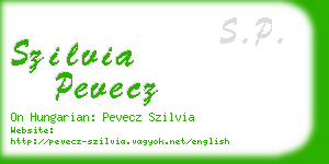 szilvia pevecz business card